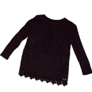 LOFT Outlet Lace Back sweater sz small, black, lined under lace back, knit frnt
